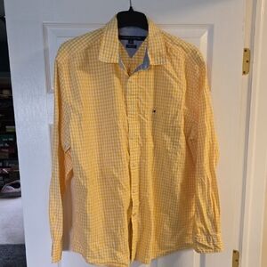 Tommy Hilfiger Men's Yellow Gingham Shirt (XL)